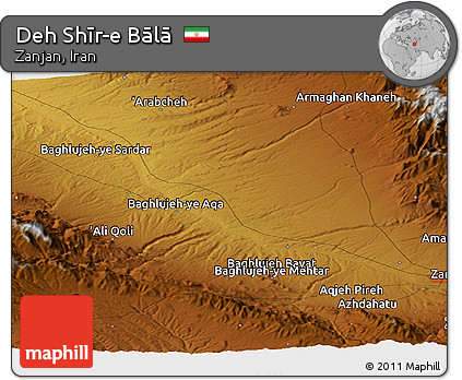 Physical Panoramic Map of Deh Shīr-e Bālā