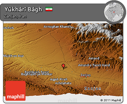 Physical Panoramic Map of Yūkhārī Bāgh