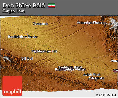 Physical Panoramic Map of Deh Shīr-e Bālā