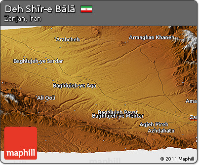 Physical Panoramic Map of Deh Shīr-e Bālā