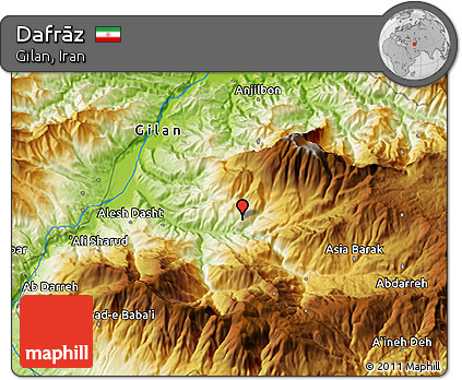 Physical 3D Map of Dafrāz