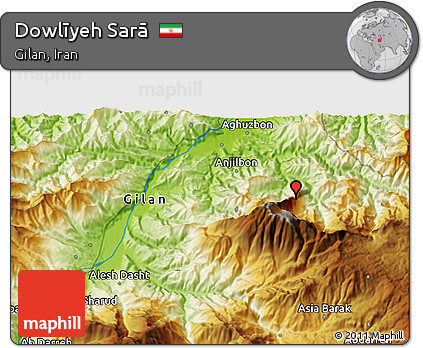Physical 3D Map of Dowlīyeh Sarā