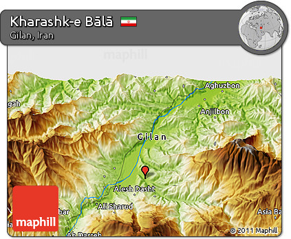 Physical 3D Map of Kharashk-e Bālā