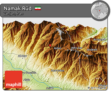 Physical 3D Map of Namak Rūd