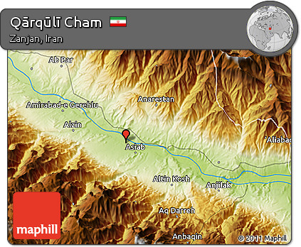 Physical 3D Map of Qārqūlī Cham