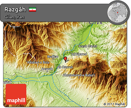 Physical 3D Map of Razgāh