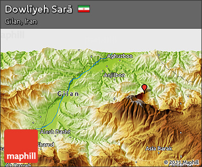 Physical 3D Map of Dowlīyeh Sarā