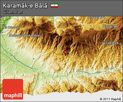 Physical 3D Map of Karamāk-e Bālā
