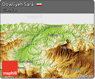 Physical 3D Map of Dowlīyeh Sarā