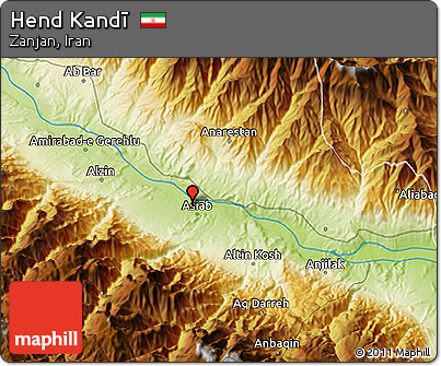Physical 3D Map of Hend Kandī