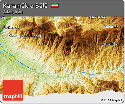 Physical 3D Map of Karamāk-e Bālā