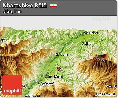 Physical 3D Map of Kharashk-e Bālā