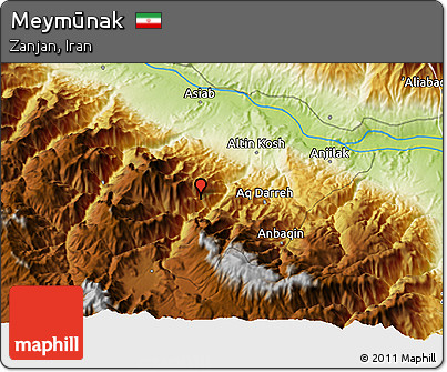 Physical 3D Map of Meymūnak