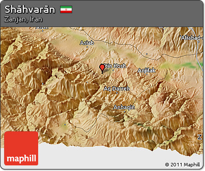 Satellite 3D Map of Shāhvarān