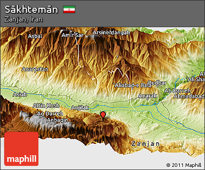 Physical Panoramic Map of Sākhtemān