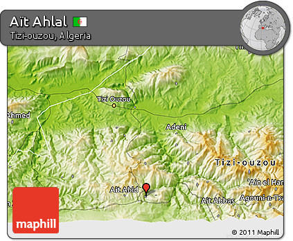 Physical 3D Map of Aït Ahlal