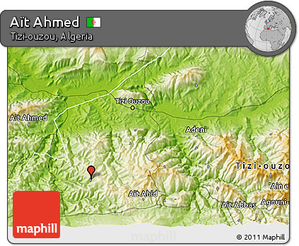 Physical 3D Map of Aït Ahmed