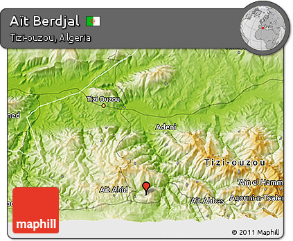 Physical 3D Map of Aït Berdjal