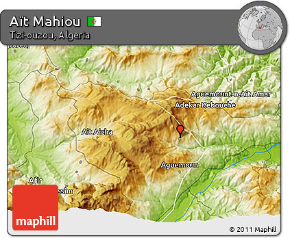 Physical 3D Map of Aït Mahiou