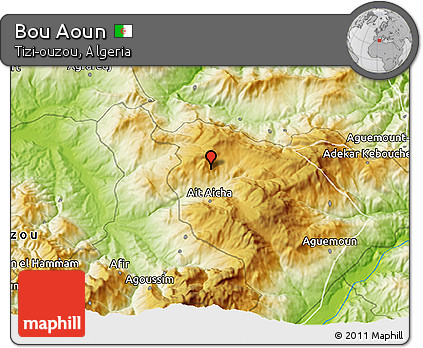 Physical 3D Map of Bou Aoun