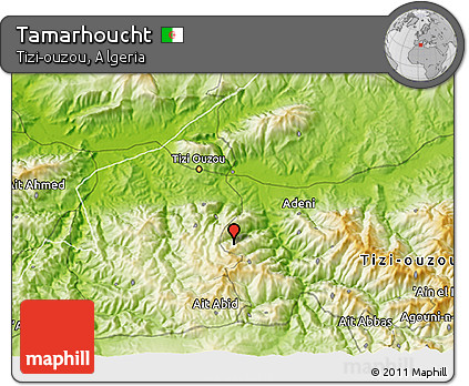 Physical 3D Map of Tamarhoucht