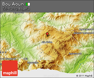 Physical 3D Map of Bou Aoun