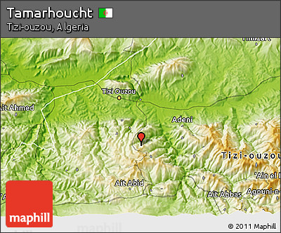 Physical 3D Map of Tamarhoucht