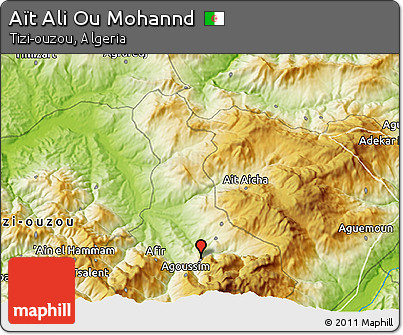 Physical 3D Map of Aït Ali Ou Mohannd