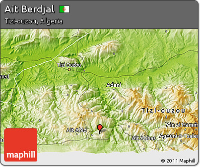 Physical 3D Map of Aït Berdjal