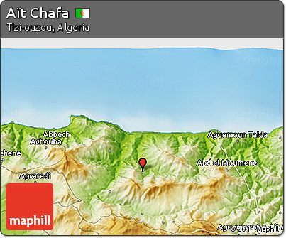 Physical 3D Map of Aït Chafa
