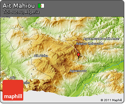 Physical 3D Map of Aït Mahiou