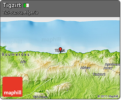 Physical 3D Map of Tigzirt