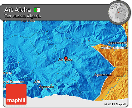 Political 3D Map of Aït Aïcha