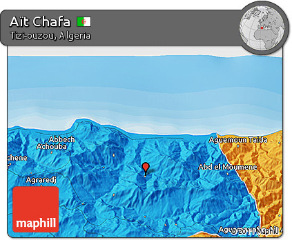 Political 3D Map of Aït Chafa