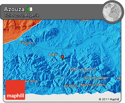 Political 3D Map of Azouza