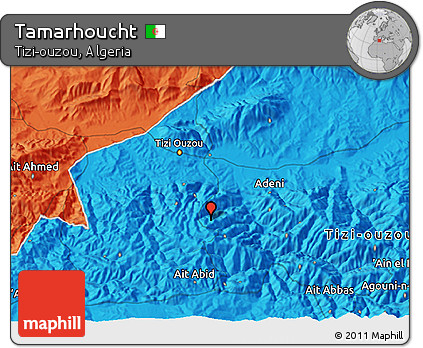 Political 3D Map of Tamarhoucht