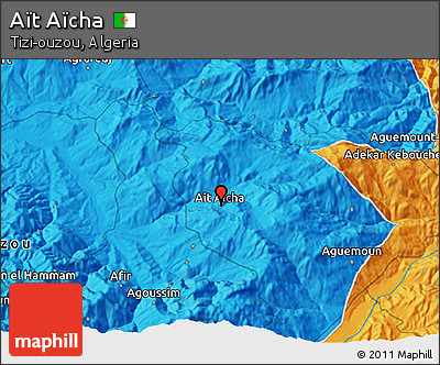 Political 3D Map of Aït Aïcha