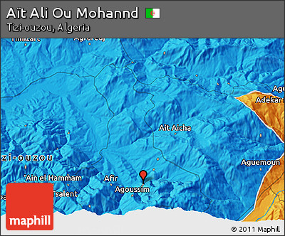 Political 3D Map of Aït Ali Ou Mohannd