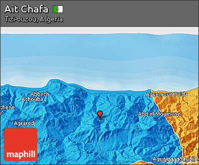 Political 3D Map of Aït Chafa