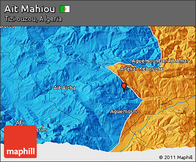 Political 3D Map of Aït Mahiou