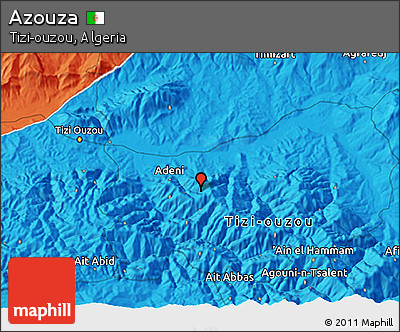 Political 3D Map of Azouza