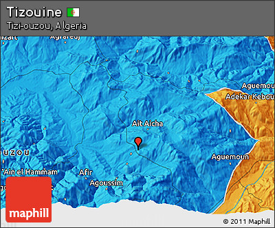 Political 3D Map of Tizouine