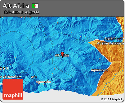 Political 3D Map of Aït Aïcha
