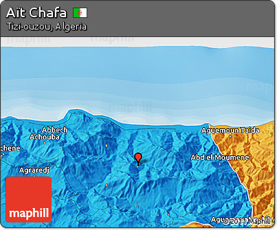 Political 3D Map of Aït Chafa