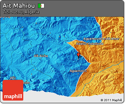 Political 3D Map of Aït Mahiou