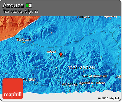 Political 3D Map of Azouza