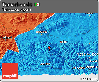 Political 3D Map of Tamarhoucht