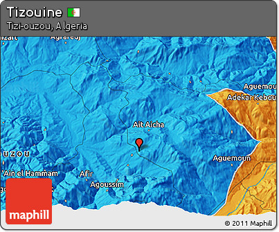 Political 3D Map of Tizouine