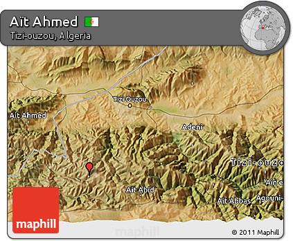 Satellite 3D Map of Aït Ahmed