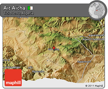 Satellite 3D Map of Aït Aïcha
